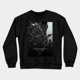 Copenhagen Denmark City Map dark Crewneck Sweatshirt